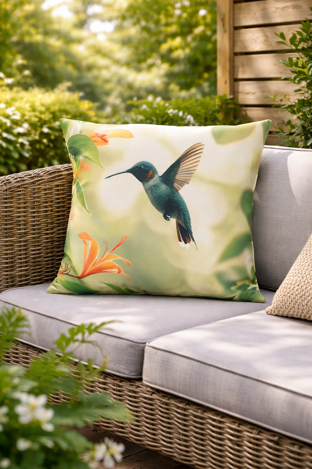 Hummingbird Outdoor Pillow, Waterproof Floral Cushion, Garden Patio Decor, Bird Throw Pillow, Outdoor Cushion for Patio, Tropical PillowBring a fresh tropical touch to your outdoor space with this...