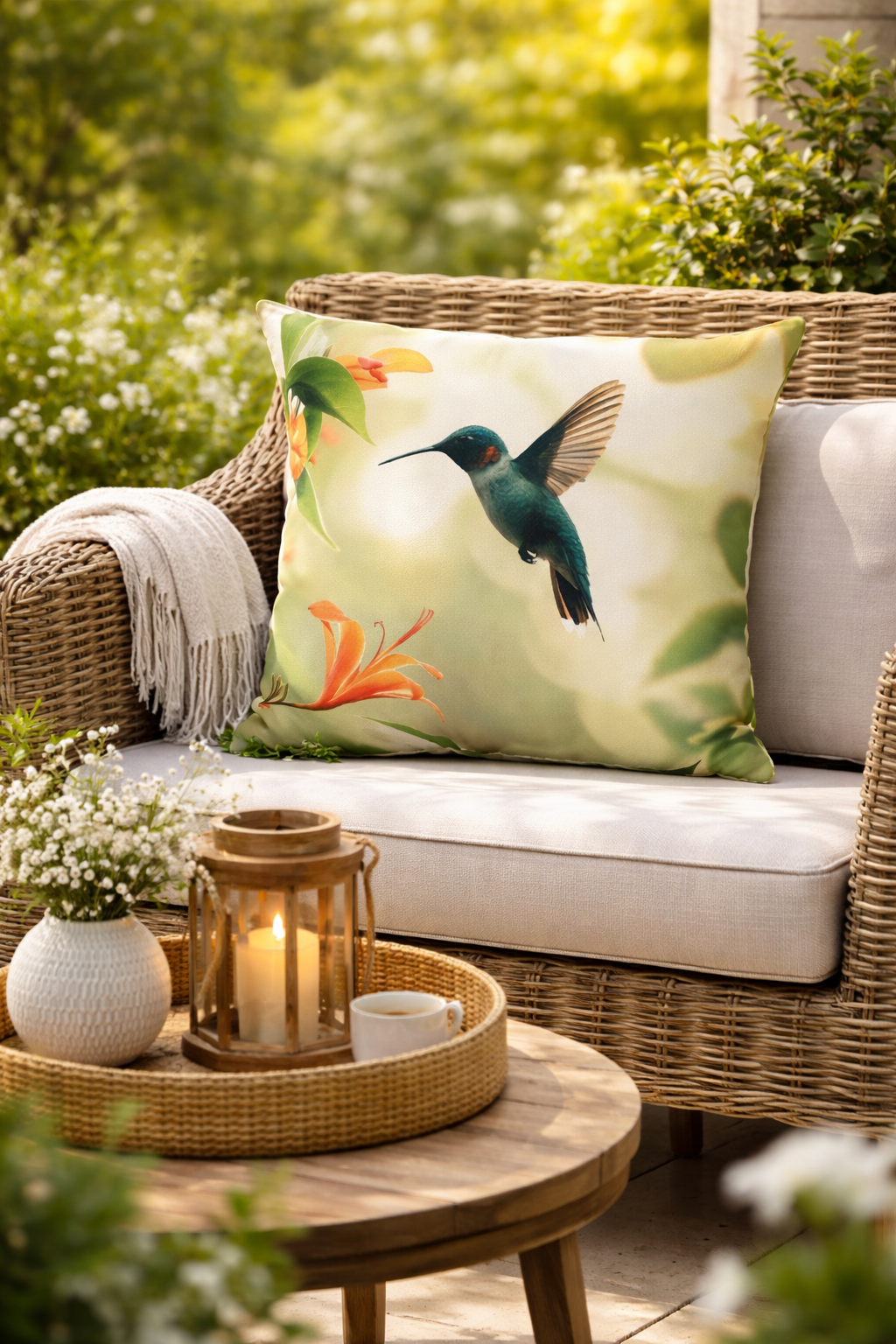 Hummingbird Outdoor Pillow, Waterproof Floral Cushion, Garden Patio Decor, Bird Throw Pillow, Outdoor Cushion for Patio, Tropical PillowBring a fresh tropical touch to your outdoor space with this...