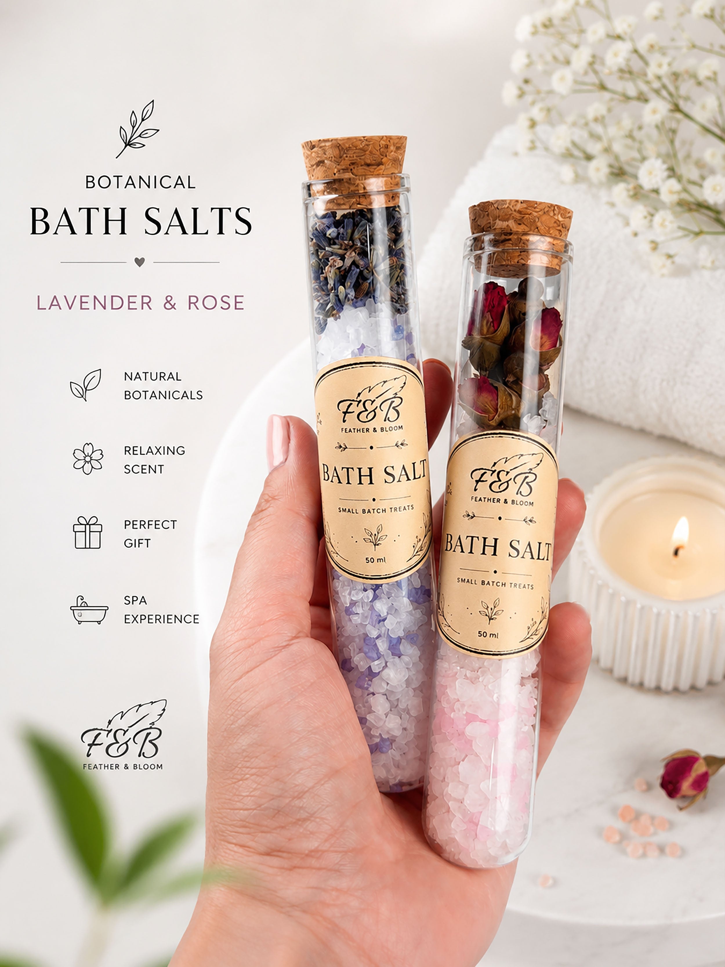 Botanical Bath Salts | Lavender & Rose