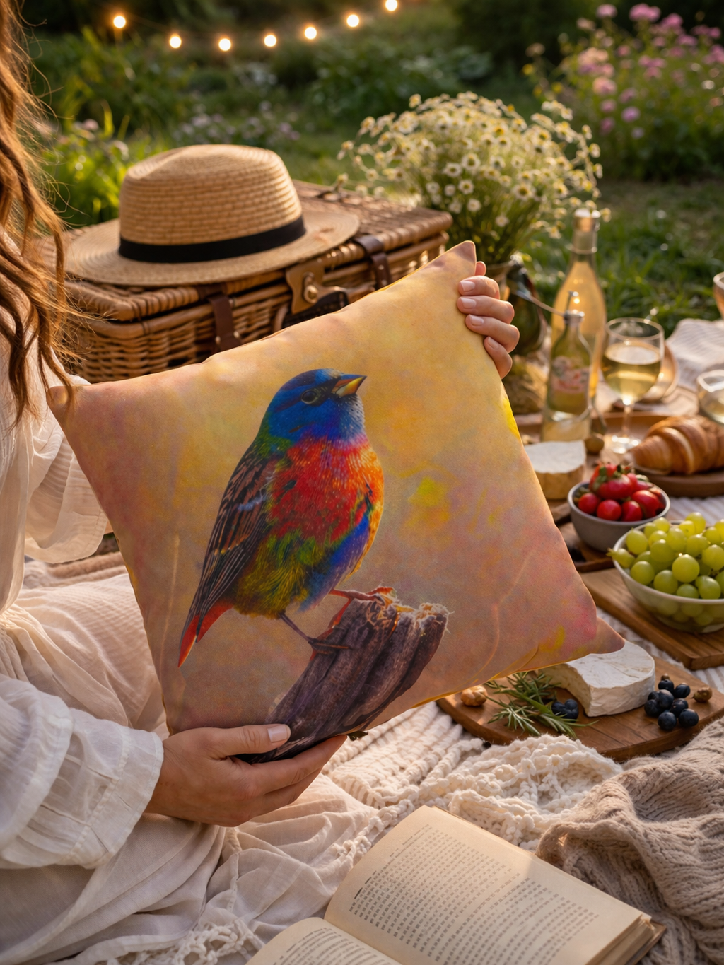 Bird Outdoor Pillow | Waterproof Patio Cushion | Garden Decor Throw Pillow | Nature Bird Accent | Double-Sided Print