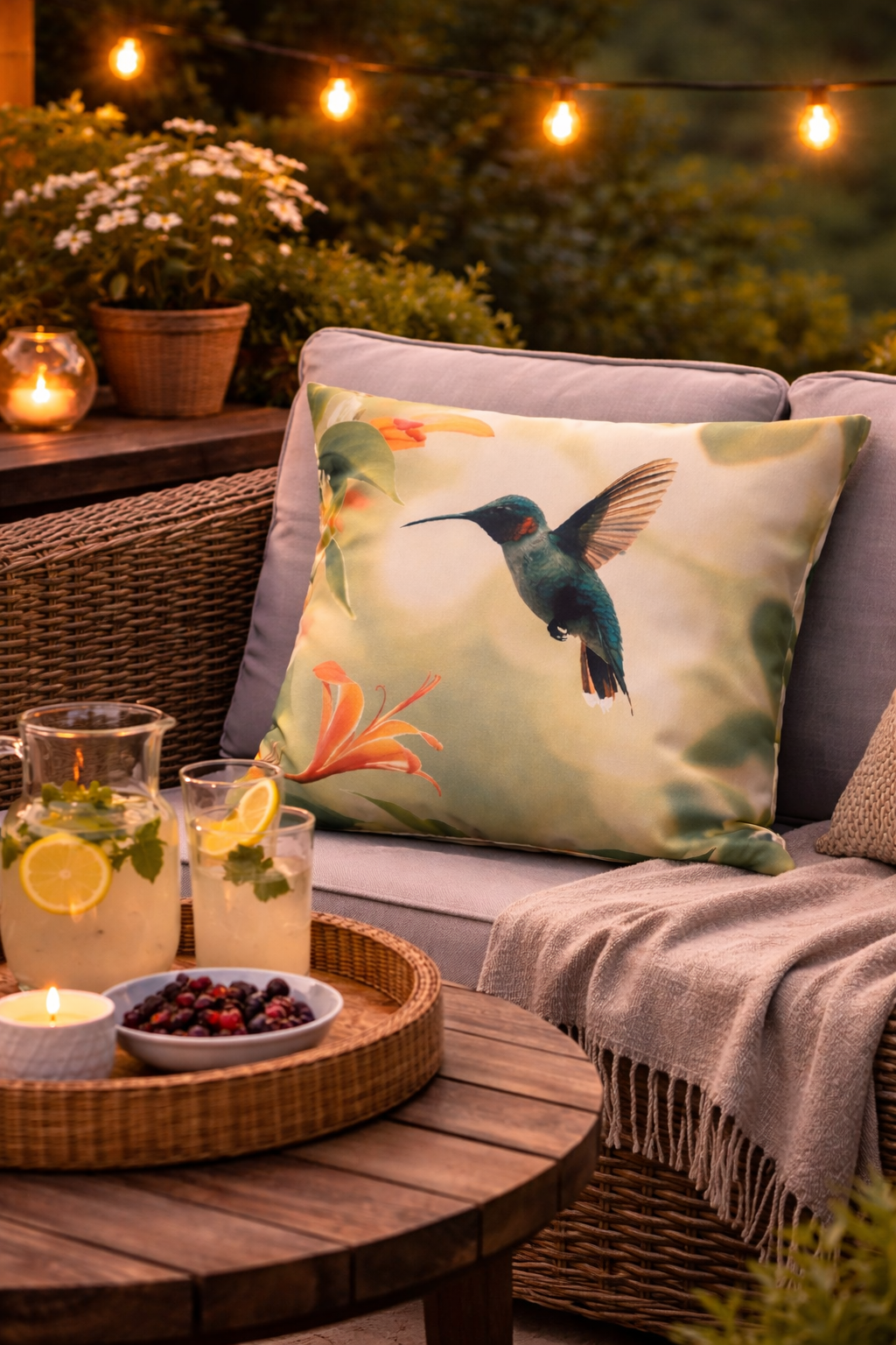 Hummingbird Outdoor Pillow, Waterproof Floral Cushion, Garden Patio Decor, Bird Throw Pillow, Outdoor Cushion for Patio, Tropical PillowBring a fresh tropical touch to your outdoor space with this...